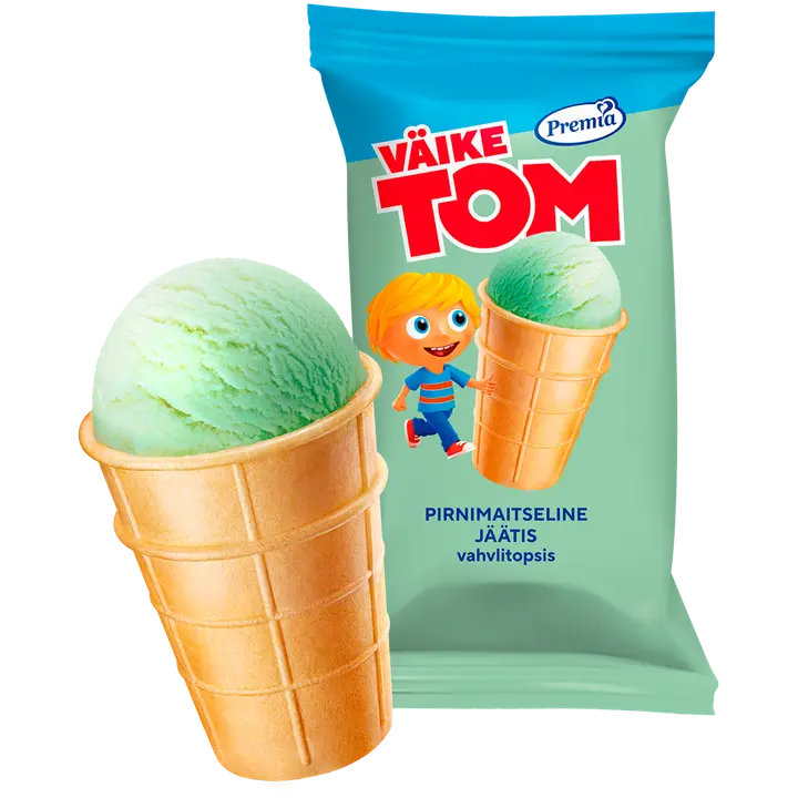 Väike Tom Pirnimaitseline jäätis vahvlitopsis 85g/120 ml
