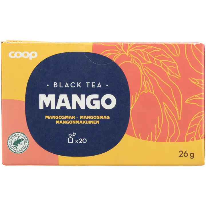 Coop musta tee mango 20 x 1,3 g