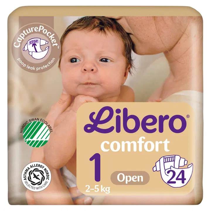 LIBERO Comfort teippivaippa koko 1, 24 kpl, 2-5 kg