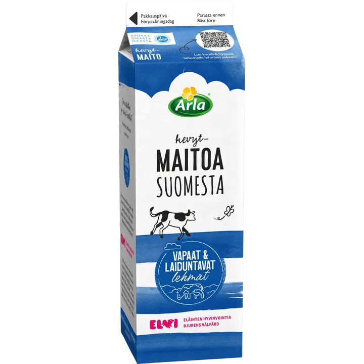 Arla 1 L kevytmaito Suomesta