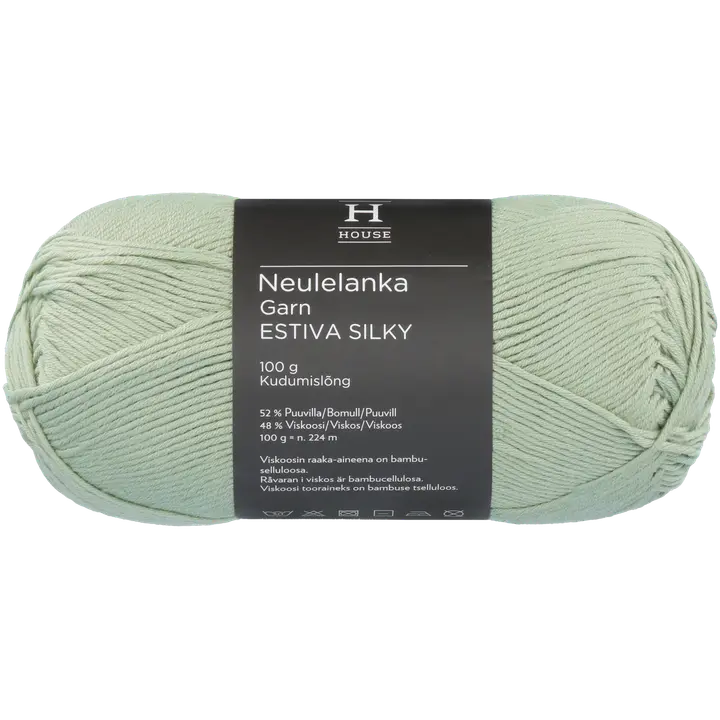 House lanka bambuviskoosi-puuvillasekoite Estiva Silky 100 g Green Almond 12933
