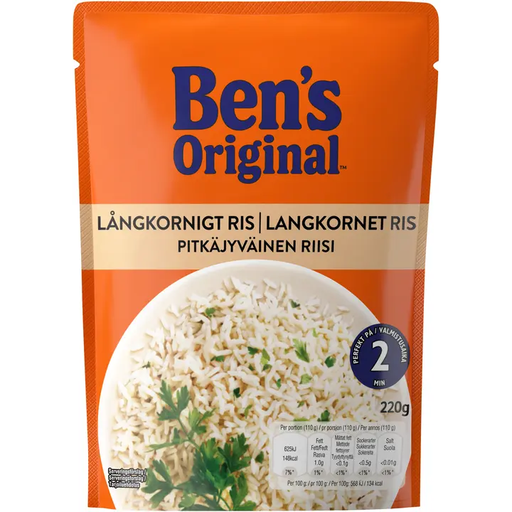 Ben's Original Pitkäjyväinen valmisriisi 220g