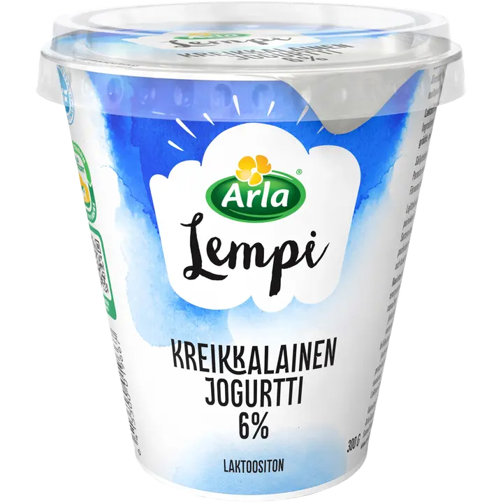Arla Lempi Kreikkalainen 300 g 6% laktoositon jogurtti