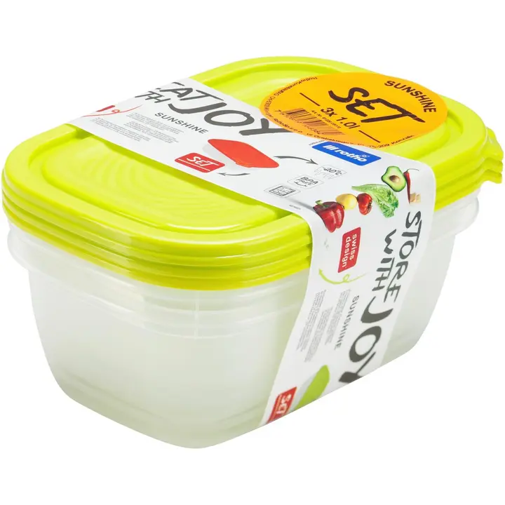 Rotho tiiviösetti Sunshine 3 kpl 1,0 l vihreä