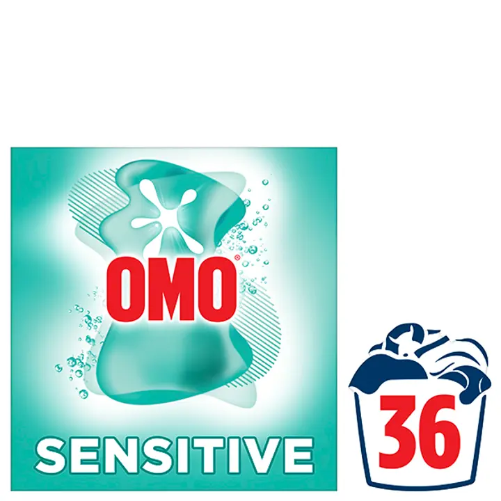 Omo Sensitive Pyykinpesuaine Hajusteeton 1.26 kg 36 pesua