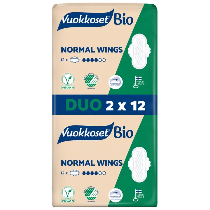 Vuokkoset Bio 2x12 kpl Normal Wings ohutside