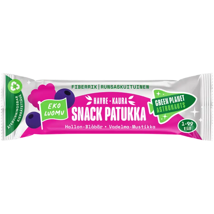 Green Planet Astronauts LUOMU kaurapatukka vadelma-mustikka 25g 12kk+