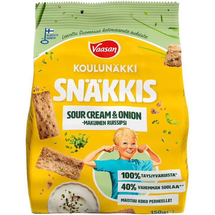 Vaasan Koulunäkki Snäkkis Sourcream & Onion 150g