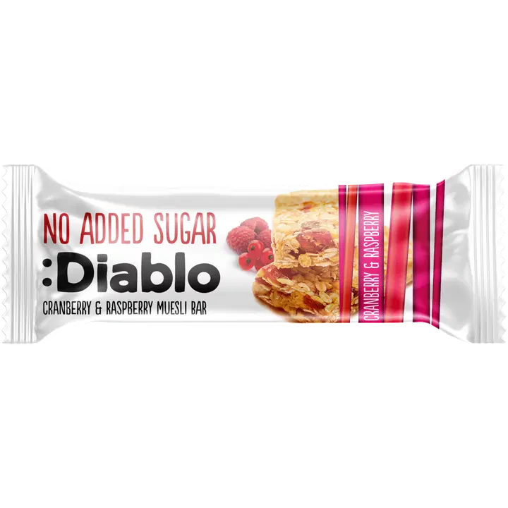 Diablo karpalo-vadelma myslipatukka ilman lisättyä sokeria 30 g