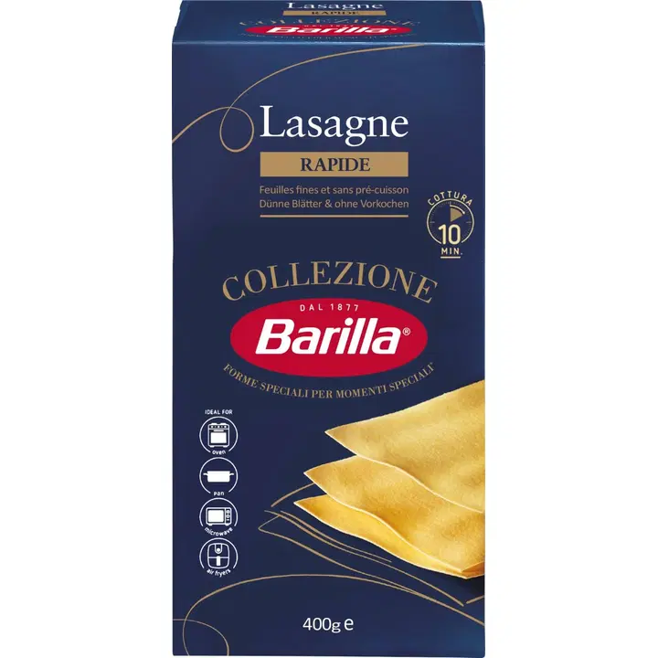 Barilla Collezione Lasagne rapid durumvehnästä valmistettu pasta 400g