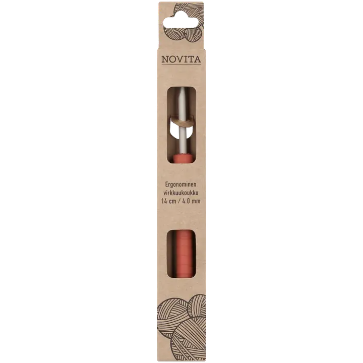 Novita Ergonominen Virkkuukoukku 14 cm 4 mm