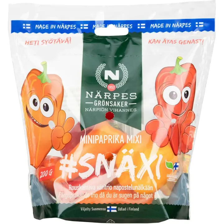Närpiön Vihannes Snäxi minipaprika mix 200g Suomi