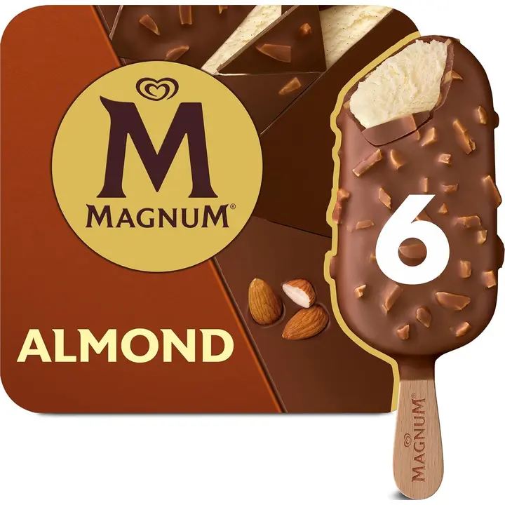 Magnum Almond Jäätelö Monipakkaus 600ml/450g 6 kpl