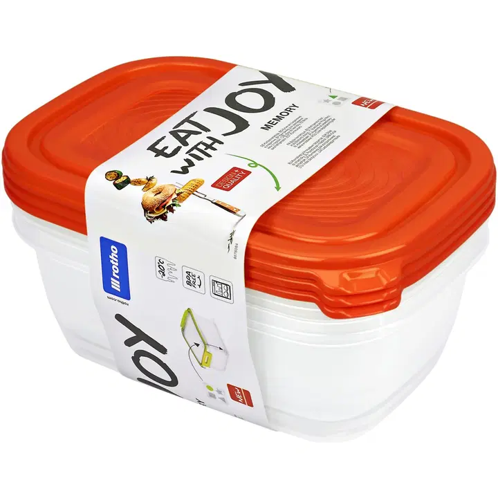 Rotho tiiviösetti Sunshine 3 kpl 1,0 l punainen