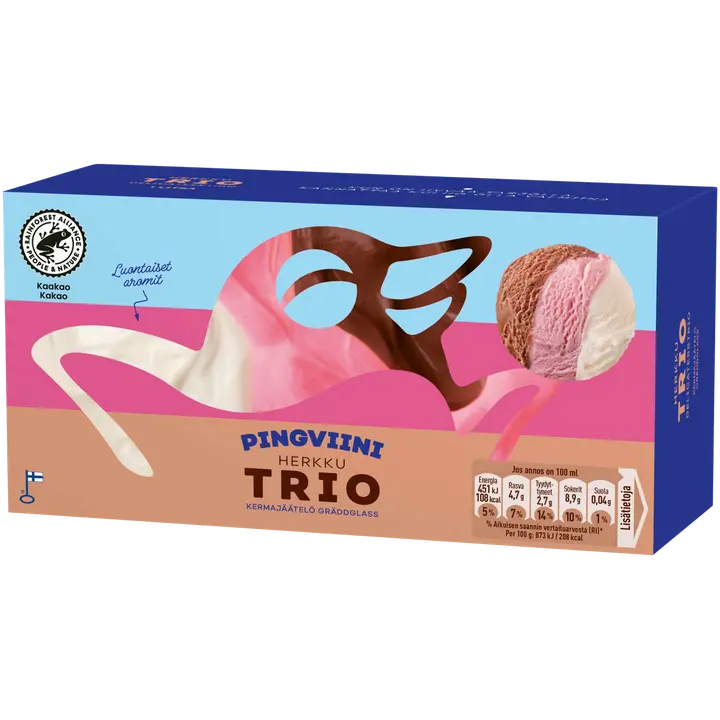 Pingviini Herkkutrio kermajäätelö kotipakkaus 1L/517g