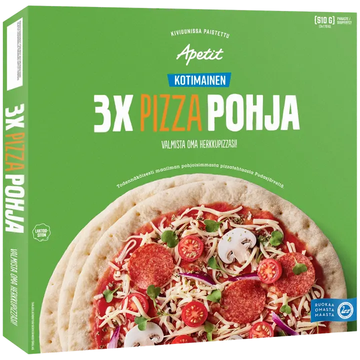 Apetit Kotimainen Pizzapohja pakaste 3x170g