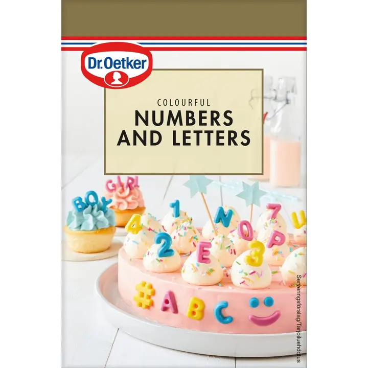 Dr. Oetker värvilised numbrid ja tähed 48 g