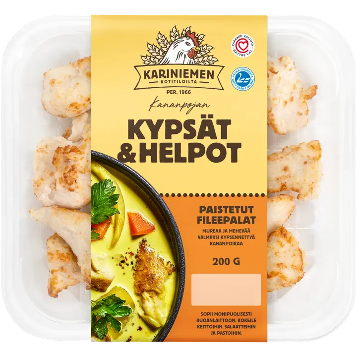 Kariniemen Kananpojan Kypsät ja Helpot Paistetut fileepalat 200 g