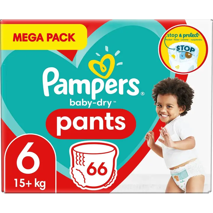 Pampers 66kpl Baby Dry Pants S6 14-19kg housuvaippa