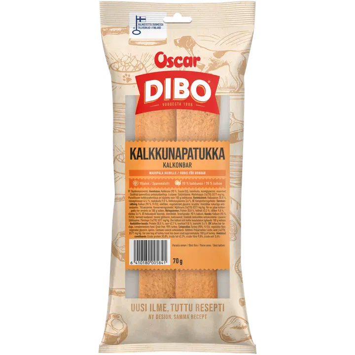 DIBO Kalkkunapatukka 70 g koirille