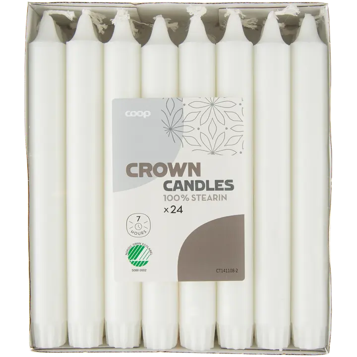 Kroonküünal Coop valge 20cm 24tk