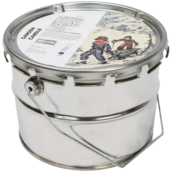 Ulkokynttilä metalliämpärissä christmas vintage