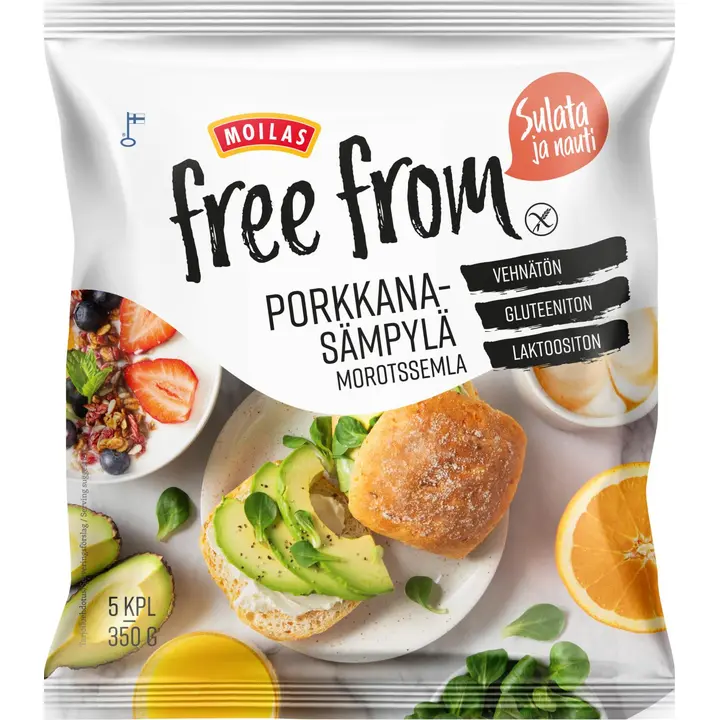 Moilas Free From Porkkanasämpylä 5kpl/350g, kypsä pakaste