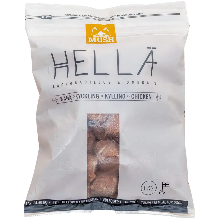 Mush 1kg täysravinto koirille Hellä kana