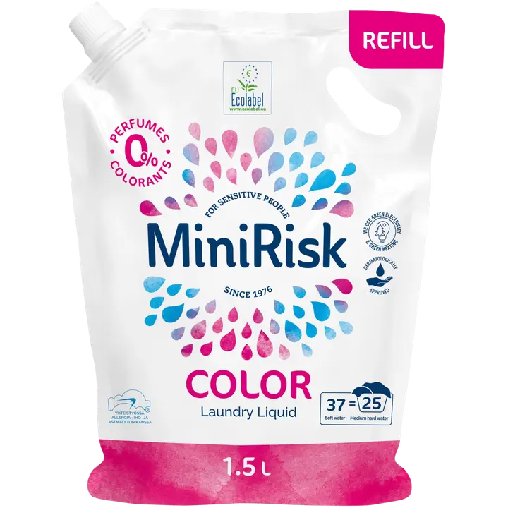 Mini Risk Color pyykinpesuneste 1,5 l täyttöpussi