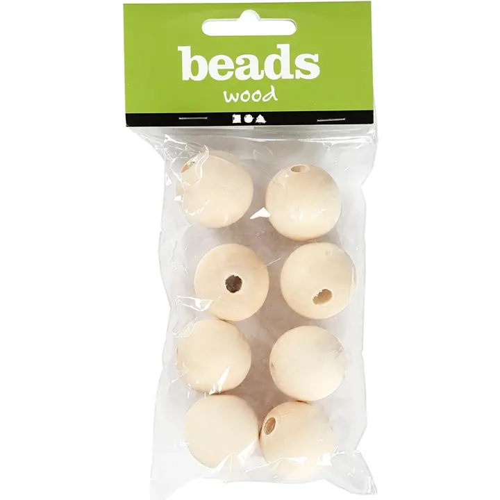 Puuhelmi 25mm, käsittelemätön, 8kpl