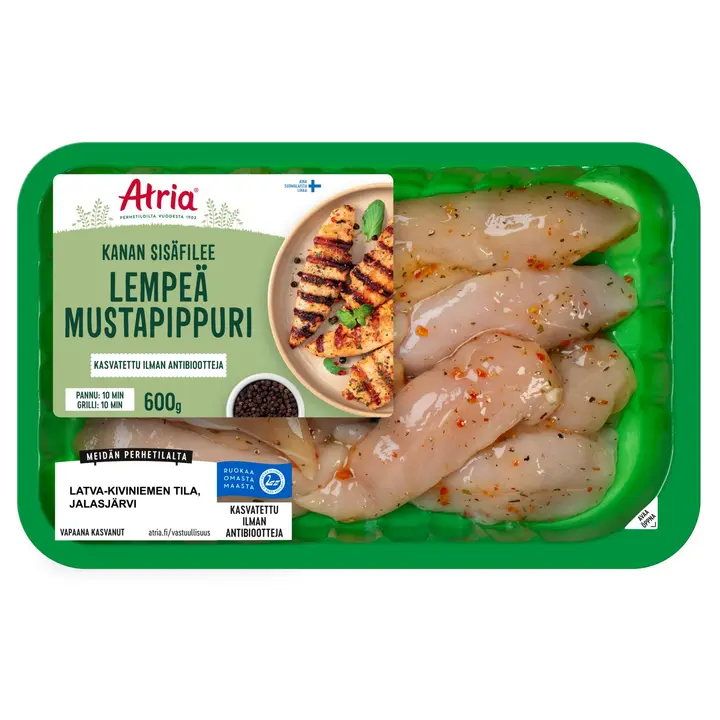 Atria Kanan Sisäfilee Lempeä Mustapippuri 600g