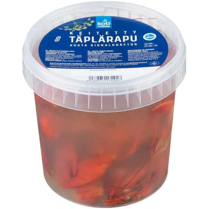 Kotimaista keitetyt täpläravut +10 cm 10 kpl