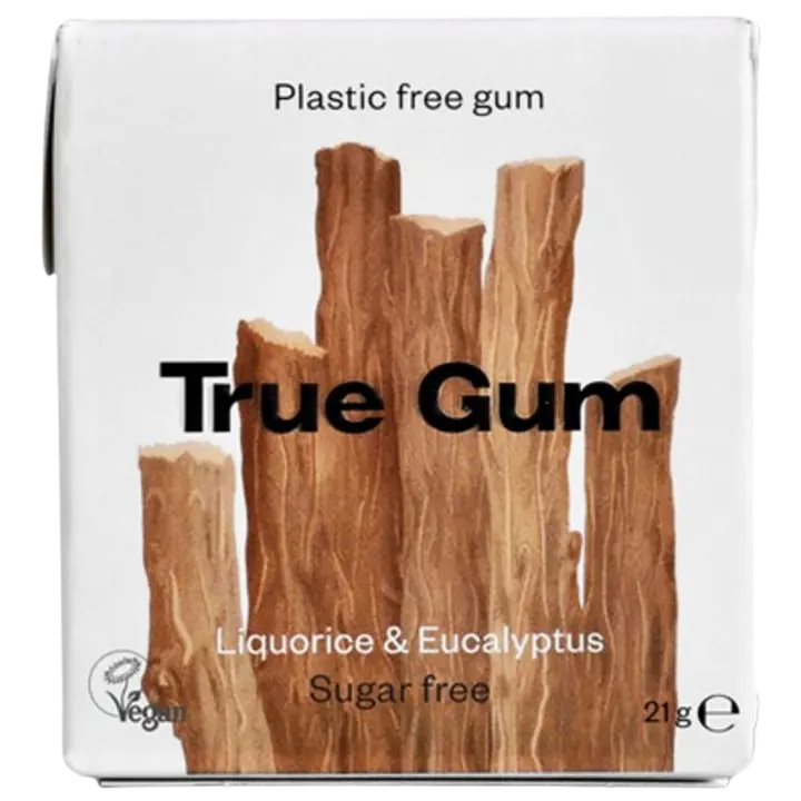 True Gum Lakritsi-eukalyptus muoviton ksylitolipurukumi 21g