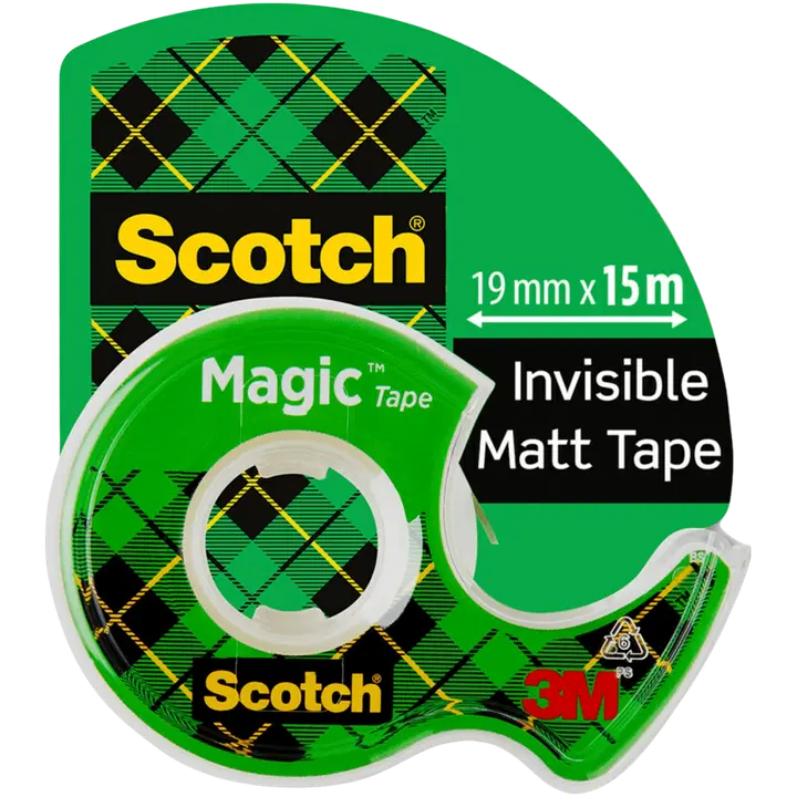 Scotch® Magic™ Invisible -teippi, 19 mm x 15 m + käteen sopiva katkaisulaite