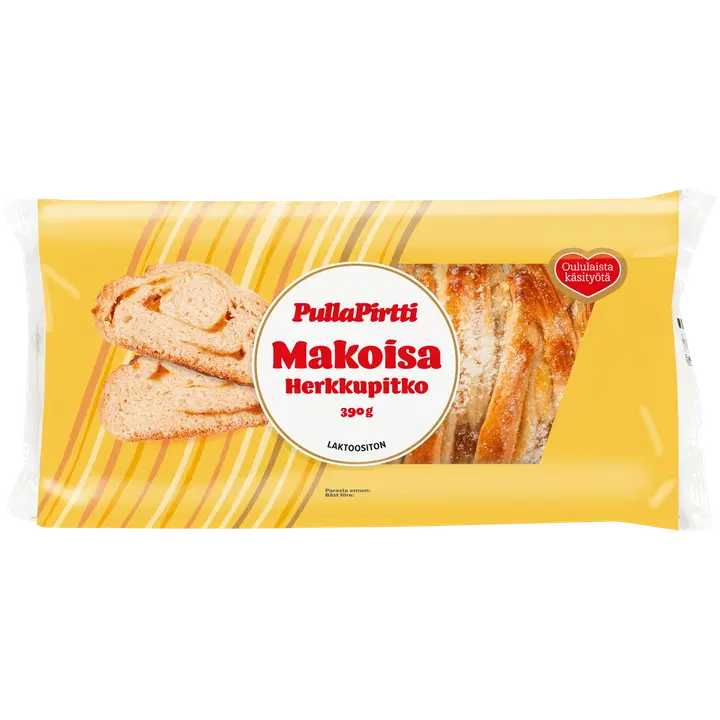 Pulla-Pirtti Makoisa Herkkupitko 390g laktoositon aprikoositäytepitko