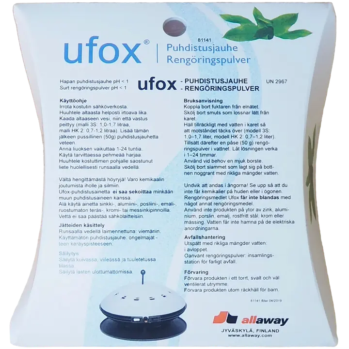 Ufox õhuniisutaja puhastusvahend 2x50 g
