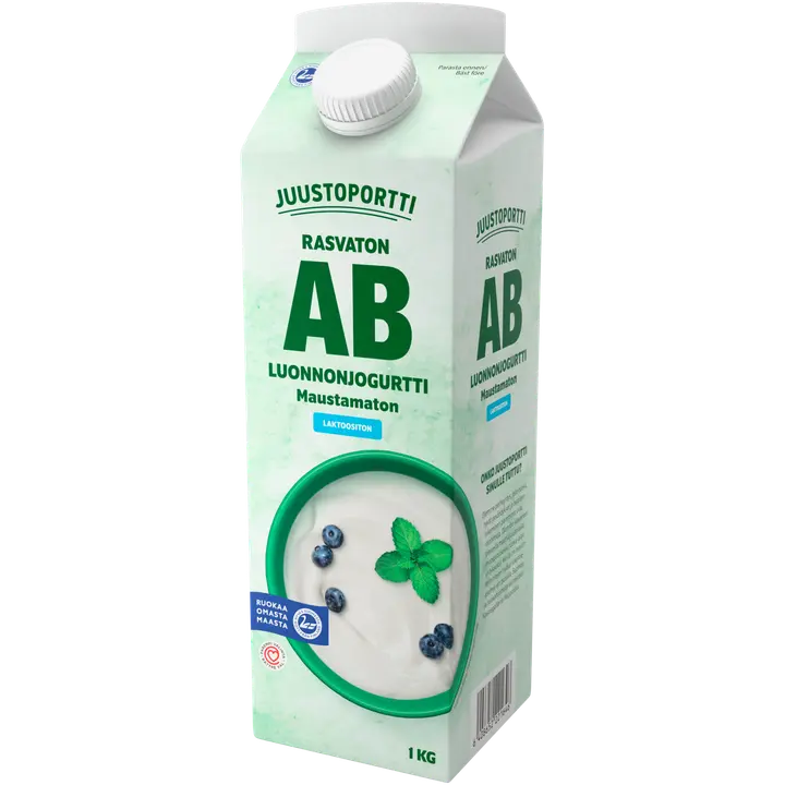 Juustoportti AB-luonnonjogurtti 1 kg rasvaton maustamaton laktoositon