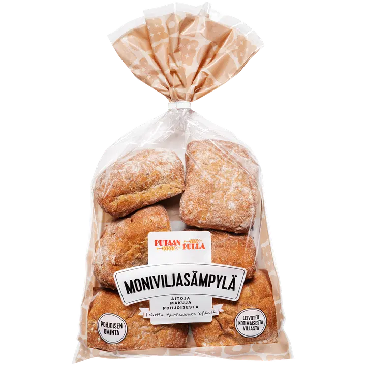 PutaanPulla Moniviljasämpylä 6 kpl/310g täysjyväsämpylä