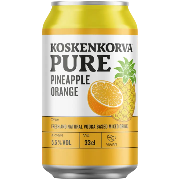 Koskenkorva PURE Pineapple-Orange 5,5% 33cl CAN