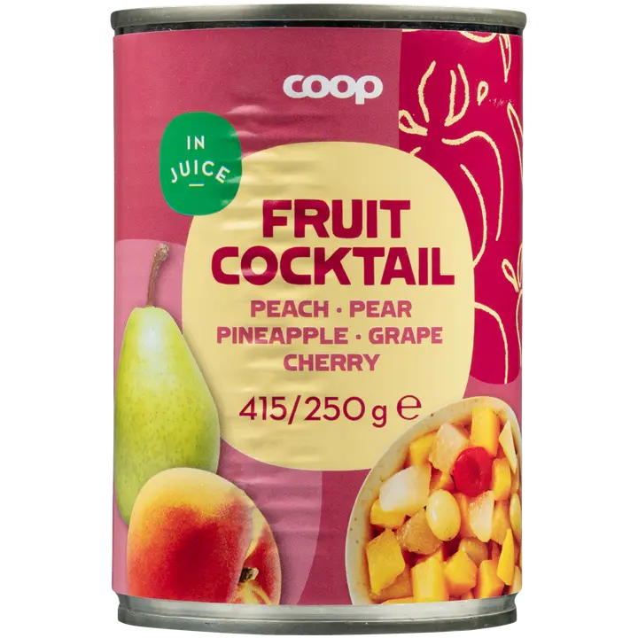 Coop puuviljakokteil mahlas 415/250g