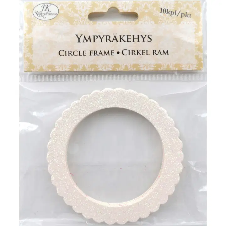 J.K. Primeco ympyräkehys glitter valkoinen 10kpl/pkt