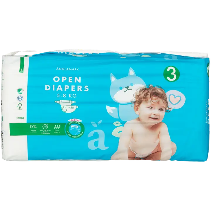 Änglamark teippivaippa koko 3, 5-8kg 56 kpl