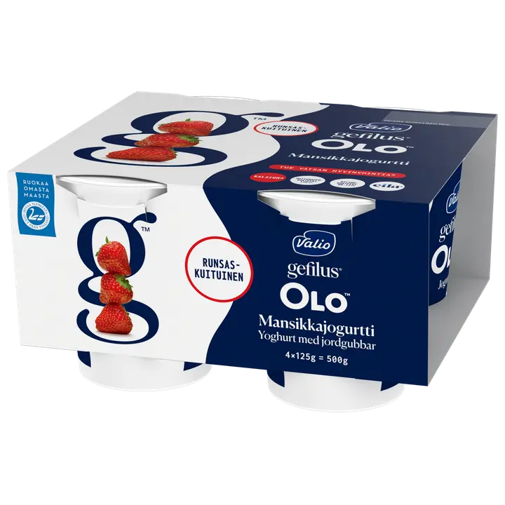 Valio Gefilus® OLO™ jogurtti 4x125 g mansikka laktoositon