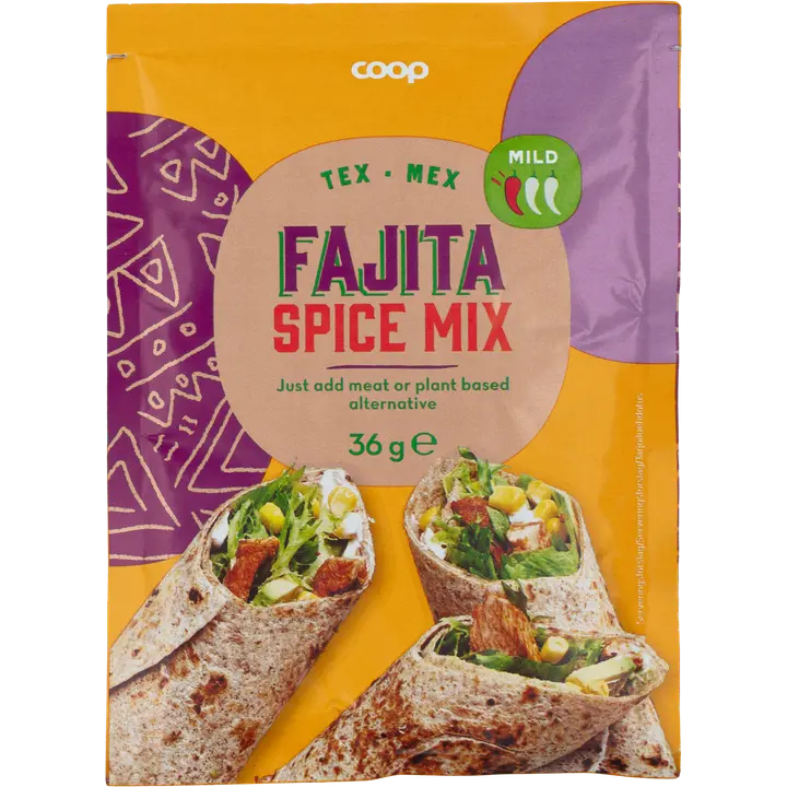 Coop fajitamausteseos mild 36 g