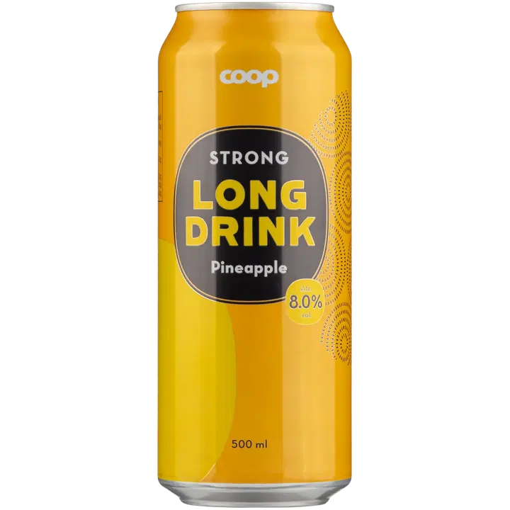 Coop Strong LD Pineapple 8,0 til-% 0,5L ananaksenmakuinen long drink