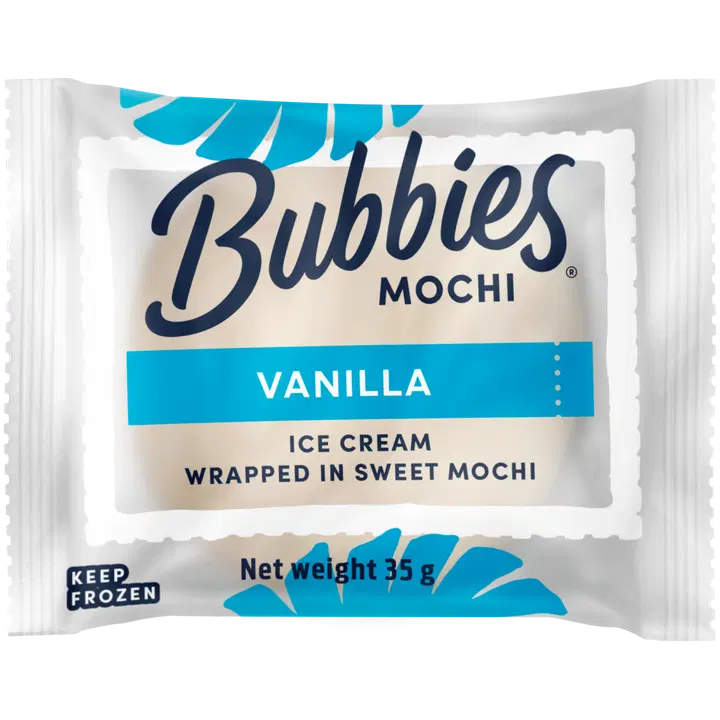 Bubbies Vaniljamochi. Vaniljajäätelöä makeassa riisitaikinassa 35g