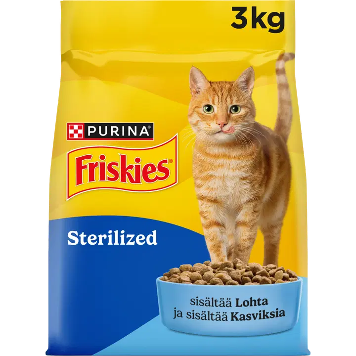 Purina Friskies Sterilized Lohta Kissan kuivaruoka 3kg