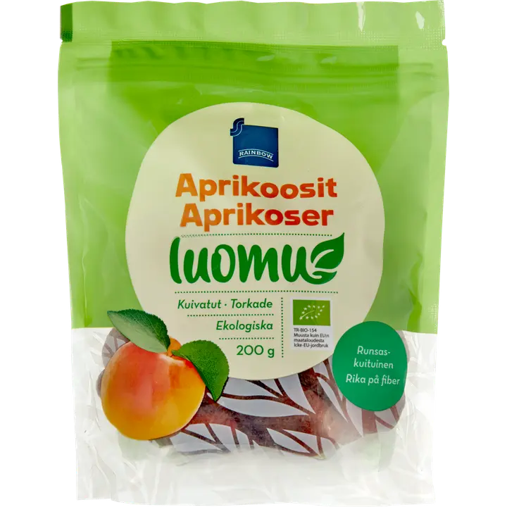 Rainbow 200g kuivatut aprikoosit, luomu