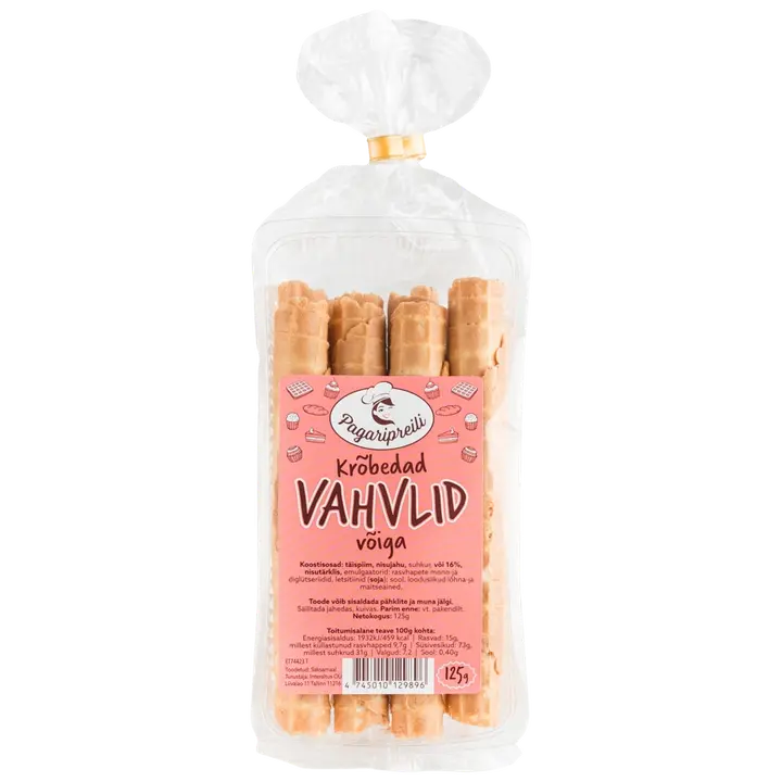 Pagaripreili Krõbedad Vahvlid Võiga 125 G