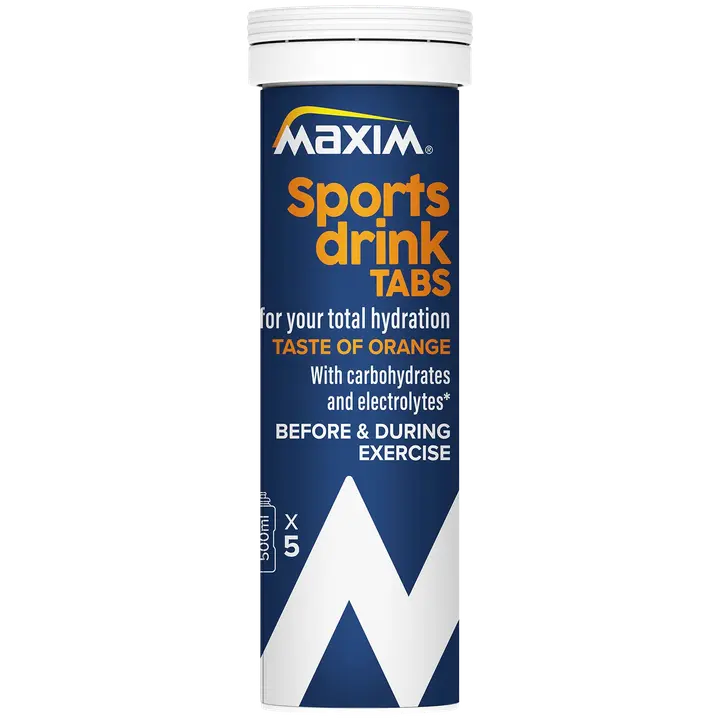 Maxim Total Hydration Orange taste appelsiininmakuinen hiilihydraatteja ja elektrolyyttejä sisältävä poretabletti 100g